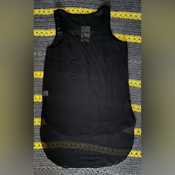 NWT soprano black women’s tank top mesh/sheer blouse size XS - Picture 2 of 2